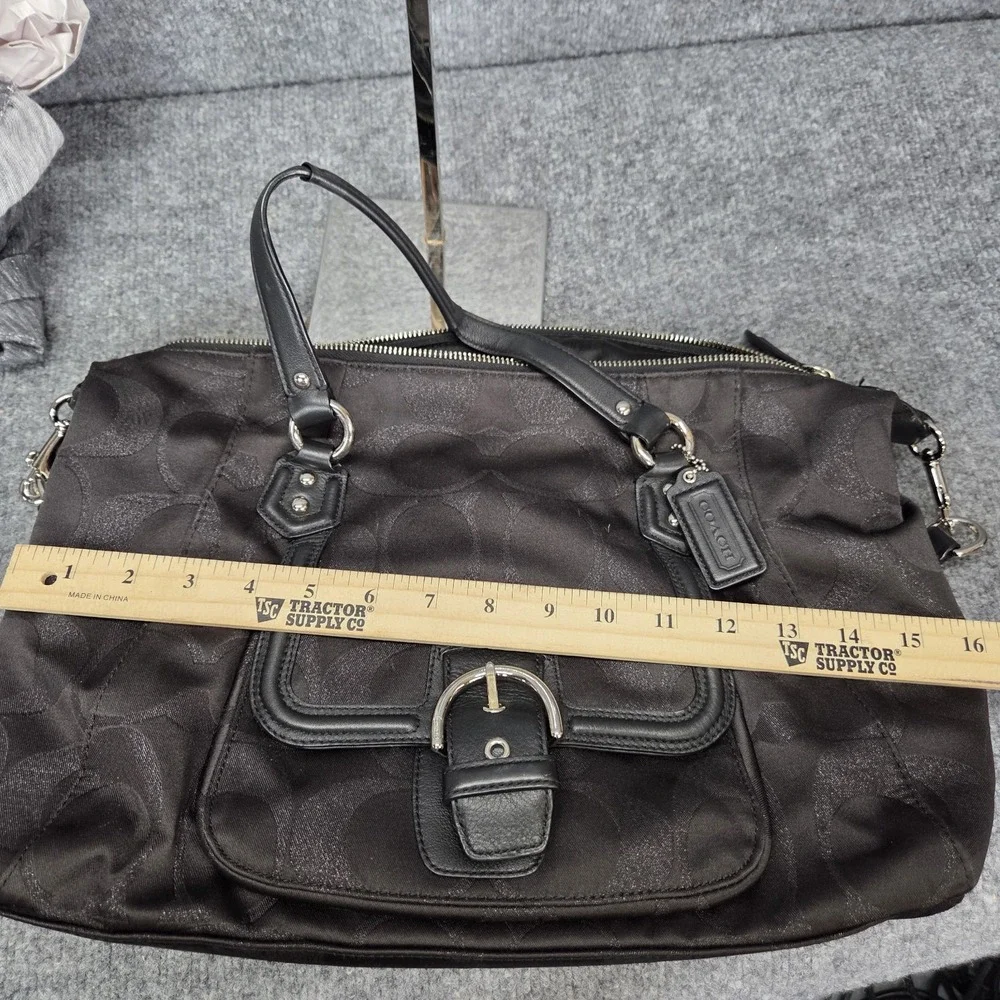 Coach Black Canvas Signature Campbell Convertible Satchel Bag F26243 Y2k - Picture 12 of 14